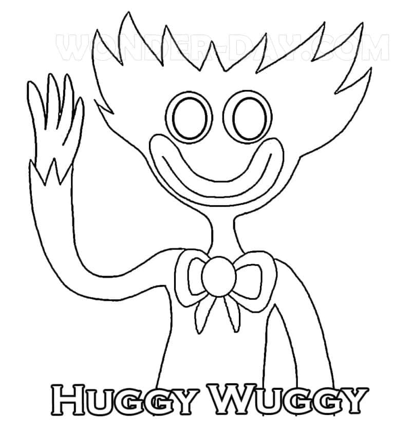 Huggy Wuggy Happy Coloring Page - Free Printable Coloring Pages for Kids