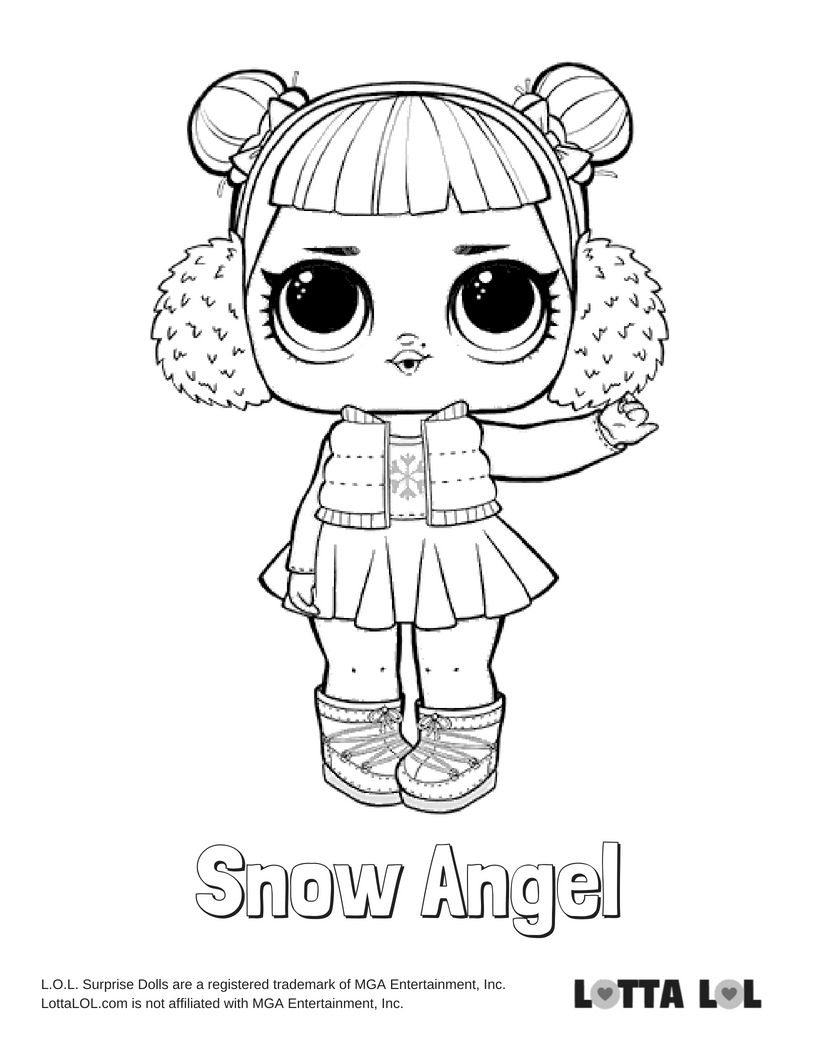 Snow Angel Coloring Page Lotta LOL | Lol dolls, Cute coloring pages, Coloring  pages