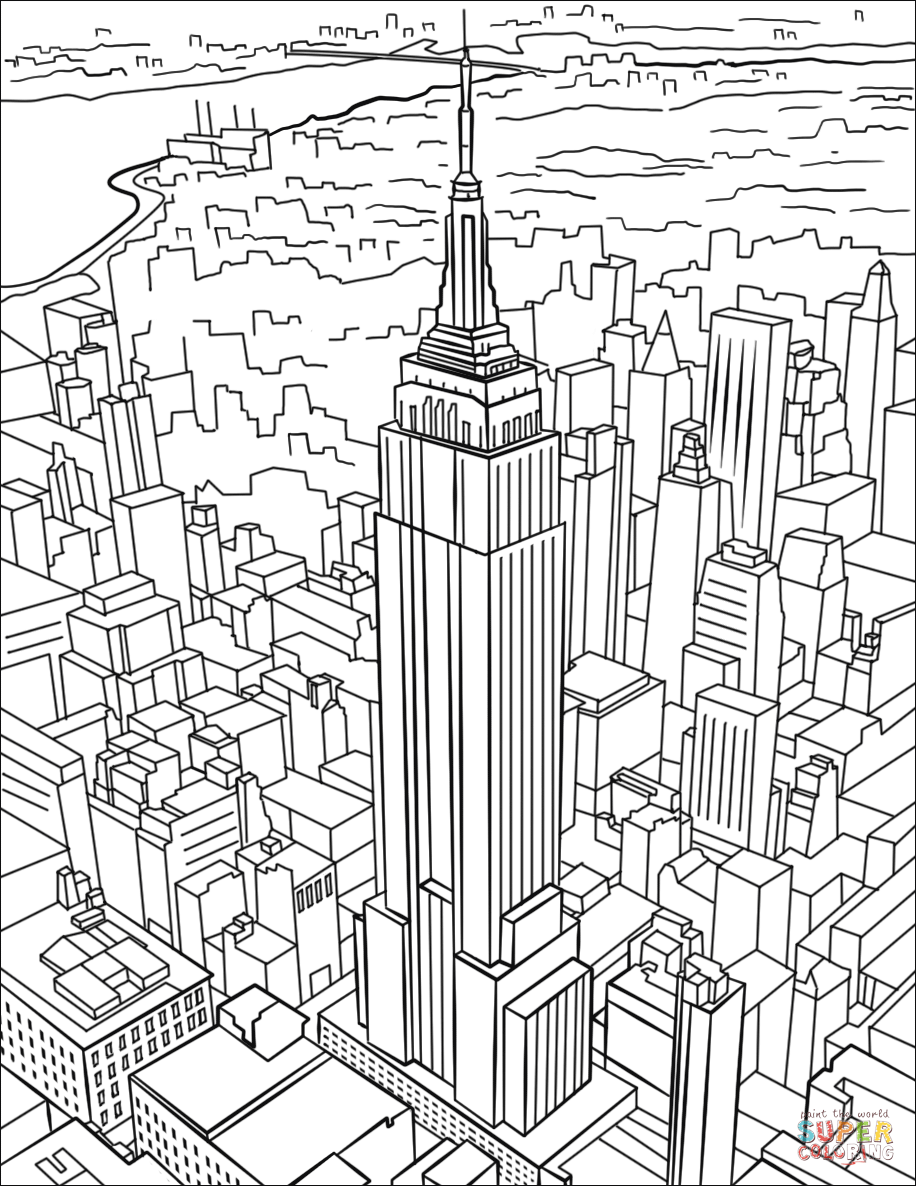 Empire State Building coloring page | Free Printable Coloring Pages