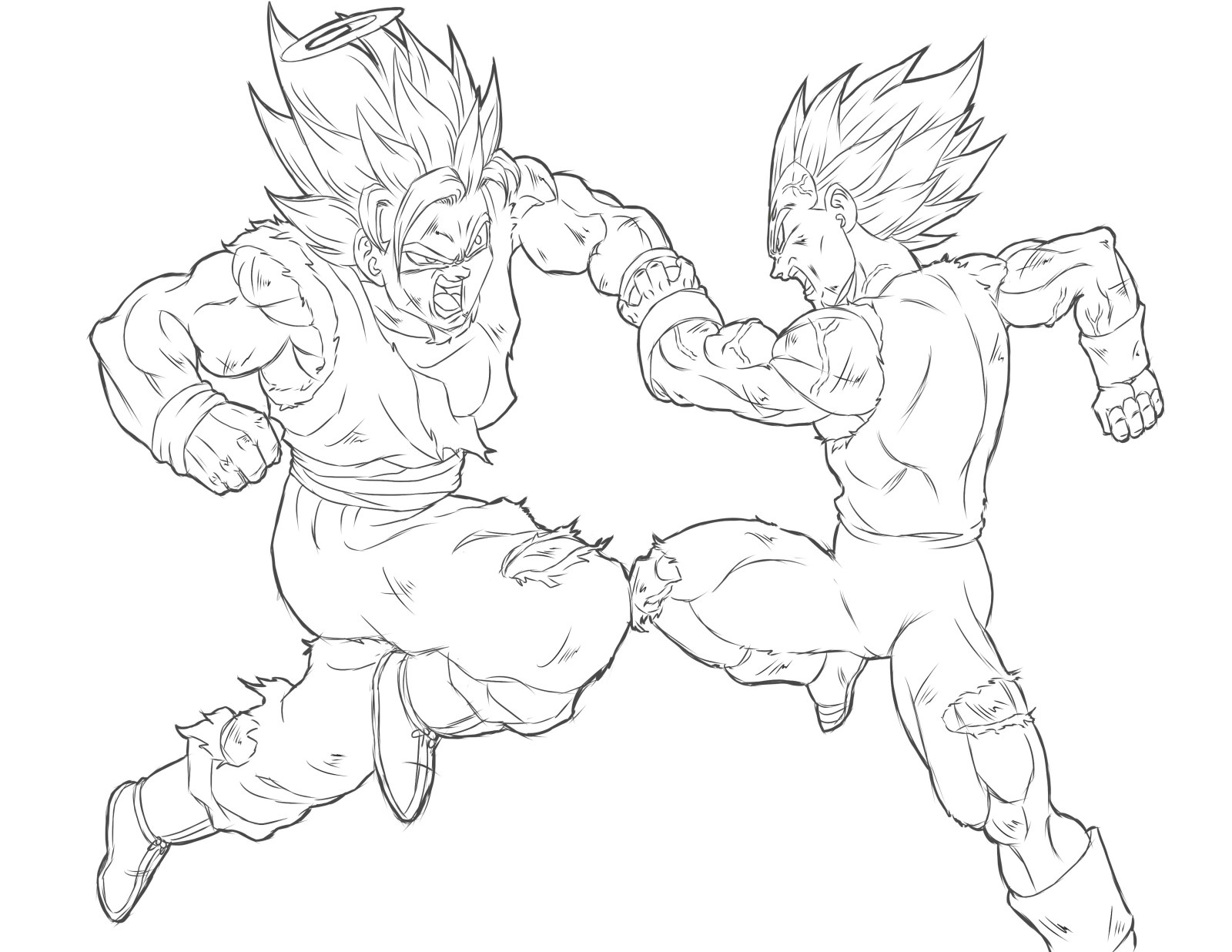 Goku And Vegeta Coloring Pages Page 1 Line 17qq Com Coloring Home