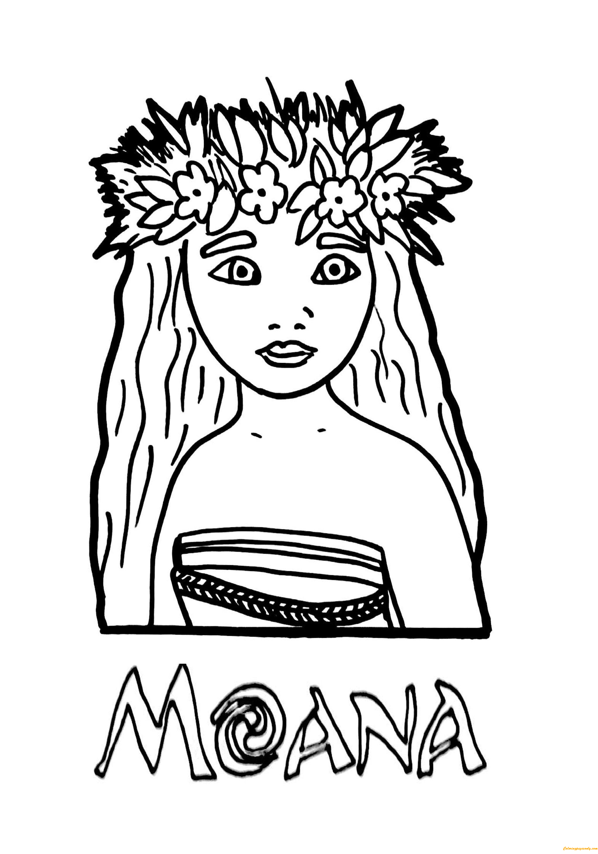 Princess Moana Coloring Page - Free Coloring Pages Online