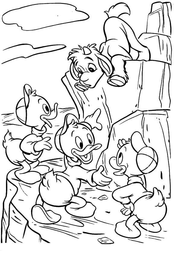 Donald Duck and Nephews in Duck Tales Coloring Pages | Cartoon ...
