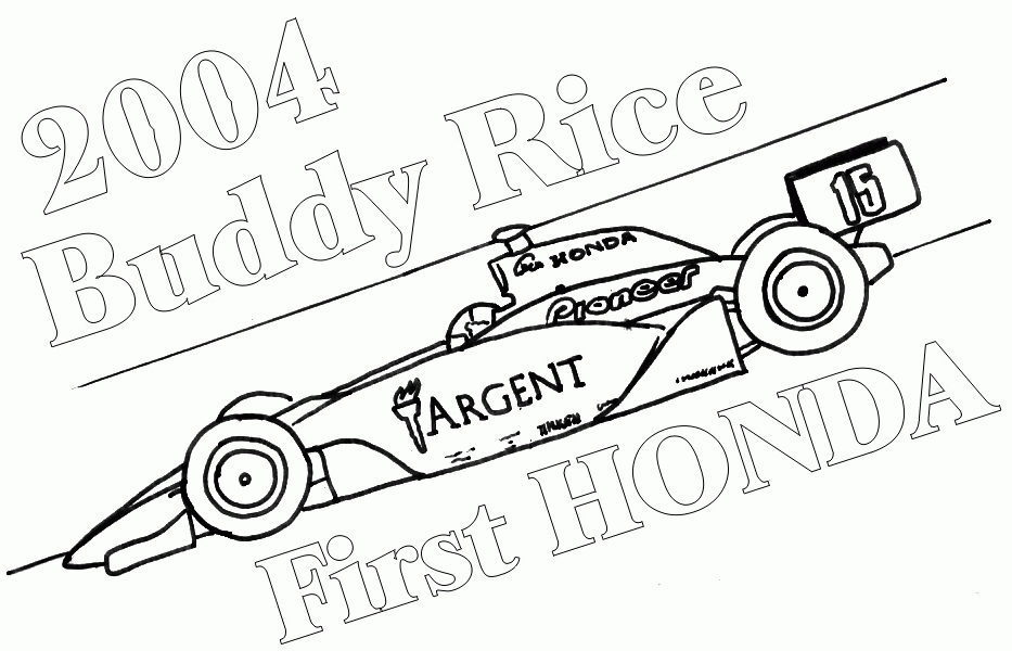 Race car #19 (Transportation) – Printable coloring pages