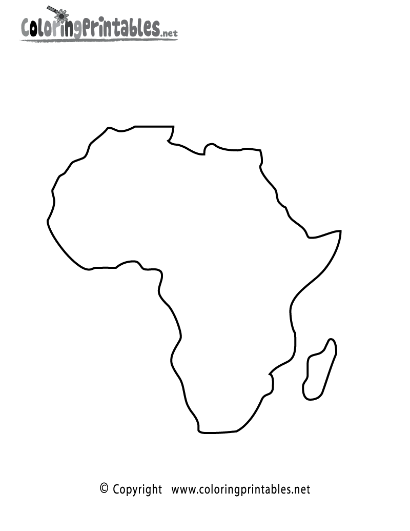 Africa Map Coloring Page - A Free Travel Coloring Printable