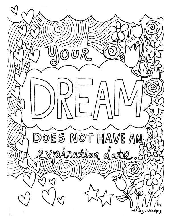 FREE Coloring Book Pages for Grown-Ups: Inspiring Quotes | Quote ...