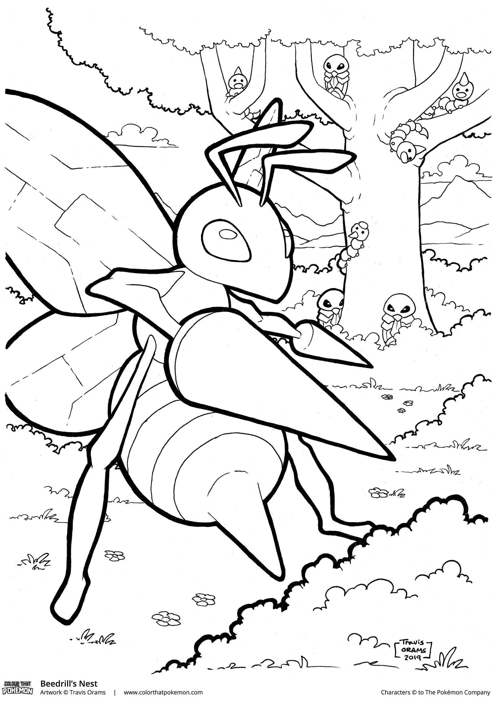 Beedrill 6 Coloring Page - Free Printable Coloring Pages for Kids