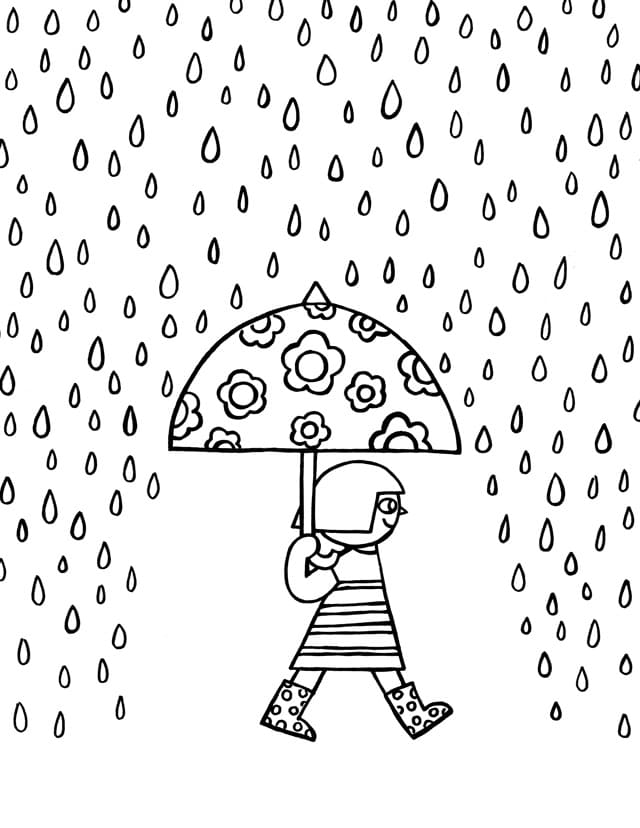 Rainy Day Coloring Pages