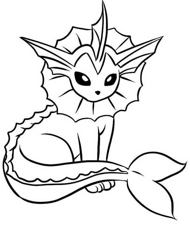 Vaporeon Eevee Evolutions Coloring Pages - Coloring Cool
