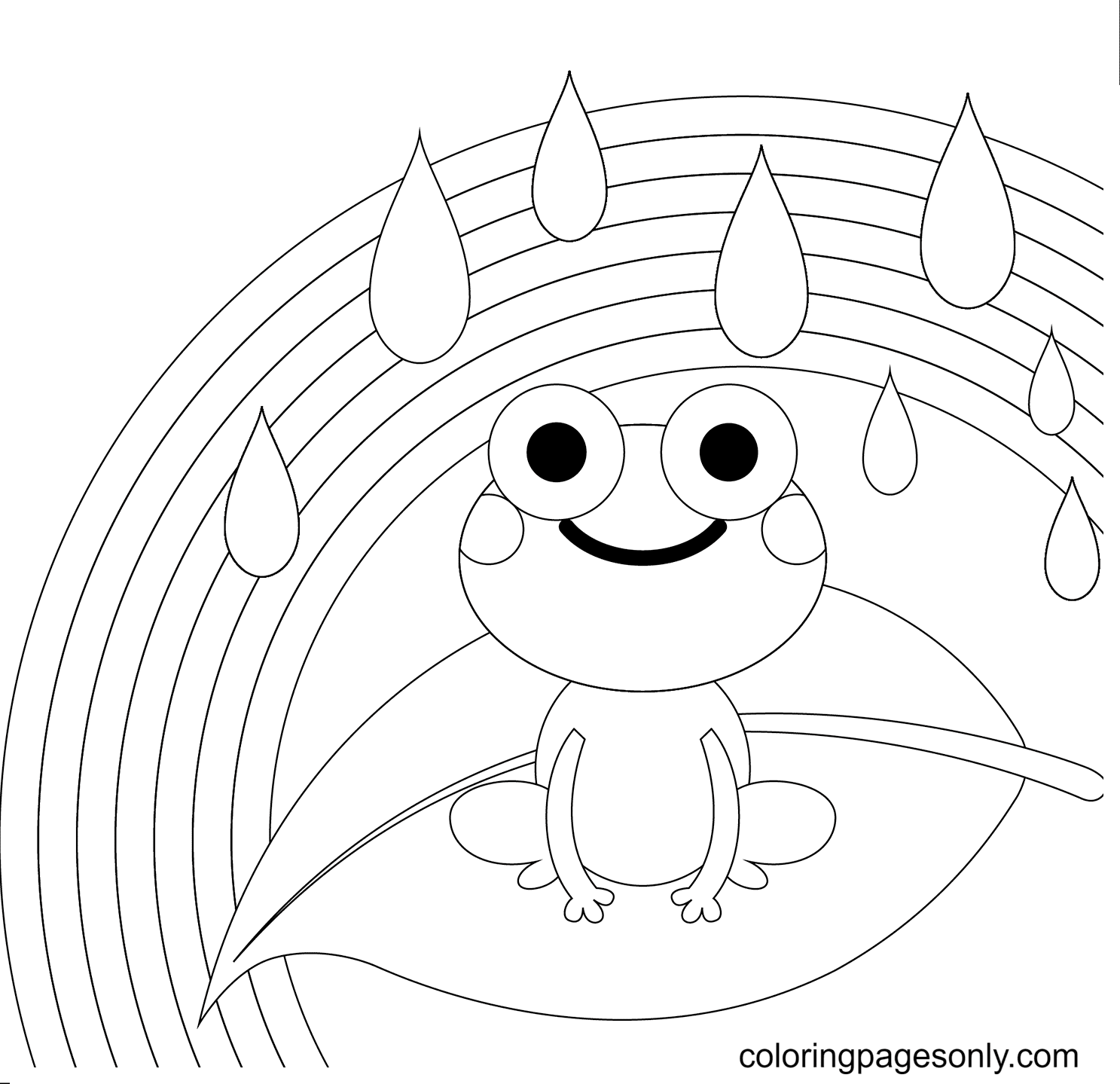 Rainbow and Frog Coloring Pages - Frog Coloring Pages - Coloring Pages For  Kids And Adults