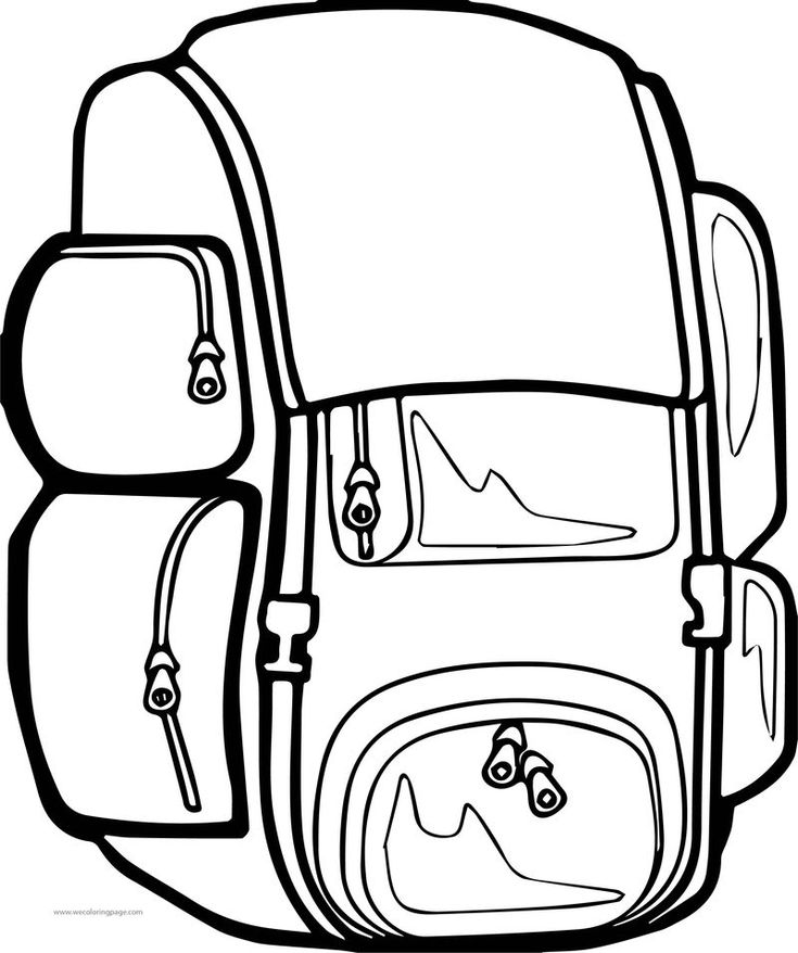 Big School Bag Coloring Page | Big school bags, School bags, Camping coloring  pages