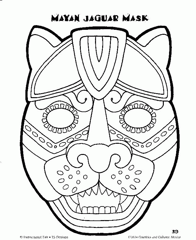 Best Photos of Mexican Mayan Mask Coloring Page - Mayan Mask ...