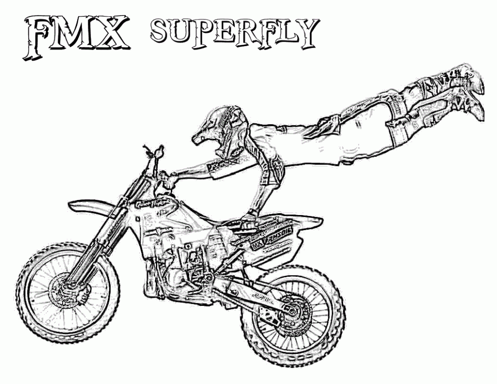 Dirt Bike Coloring Page - Coloring Pages for Kids and for Adults