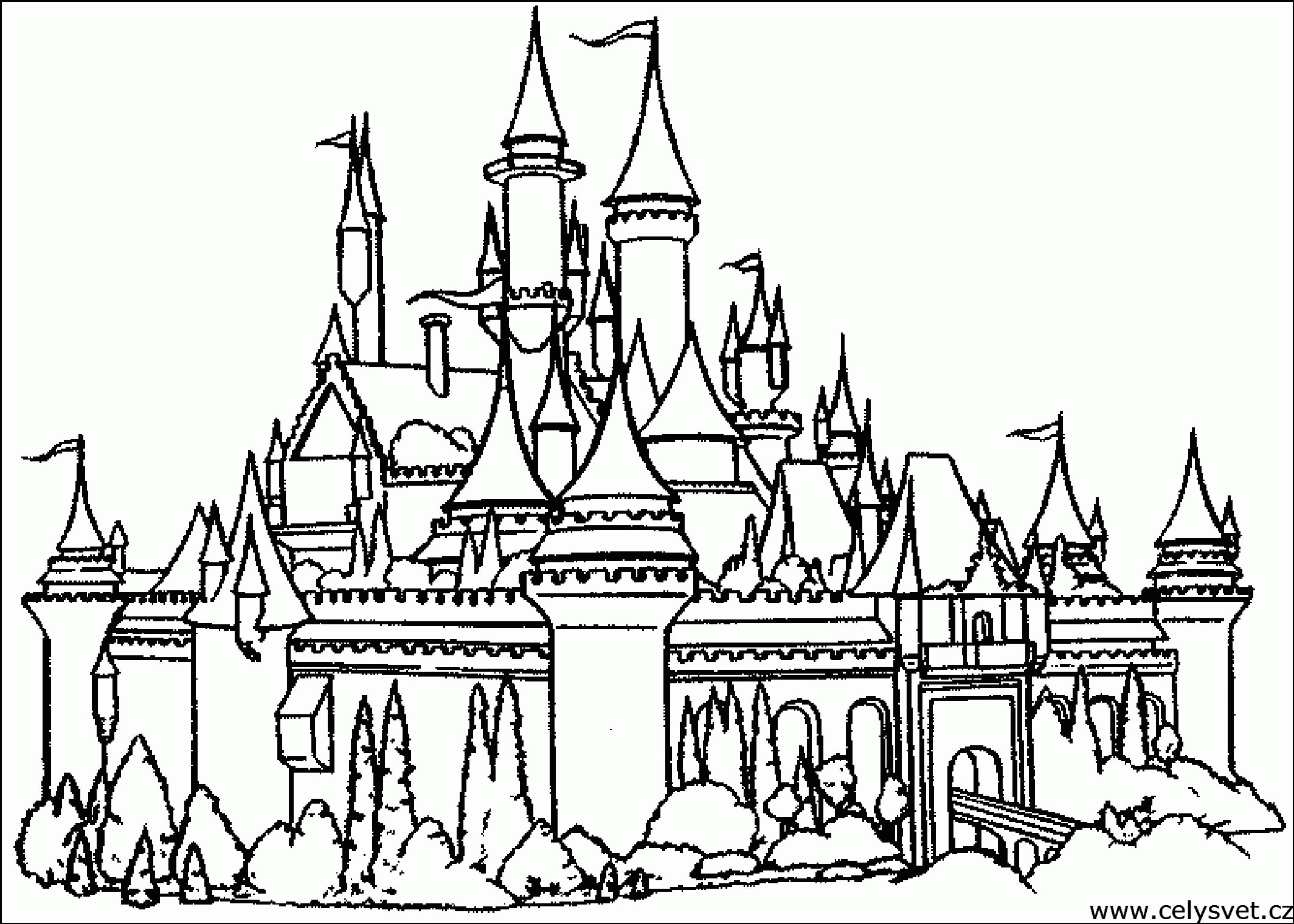 Disney Castle Coloring Pages Printable   Coloring Home