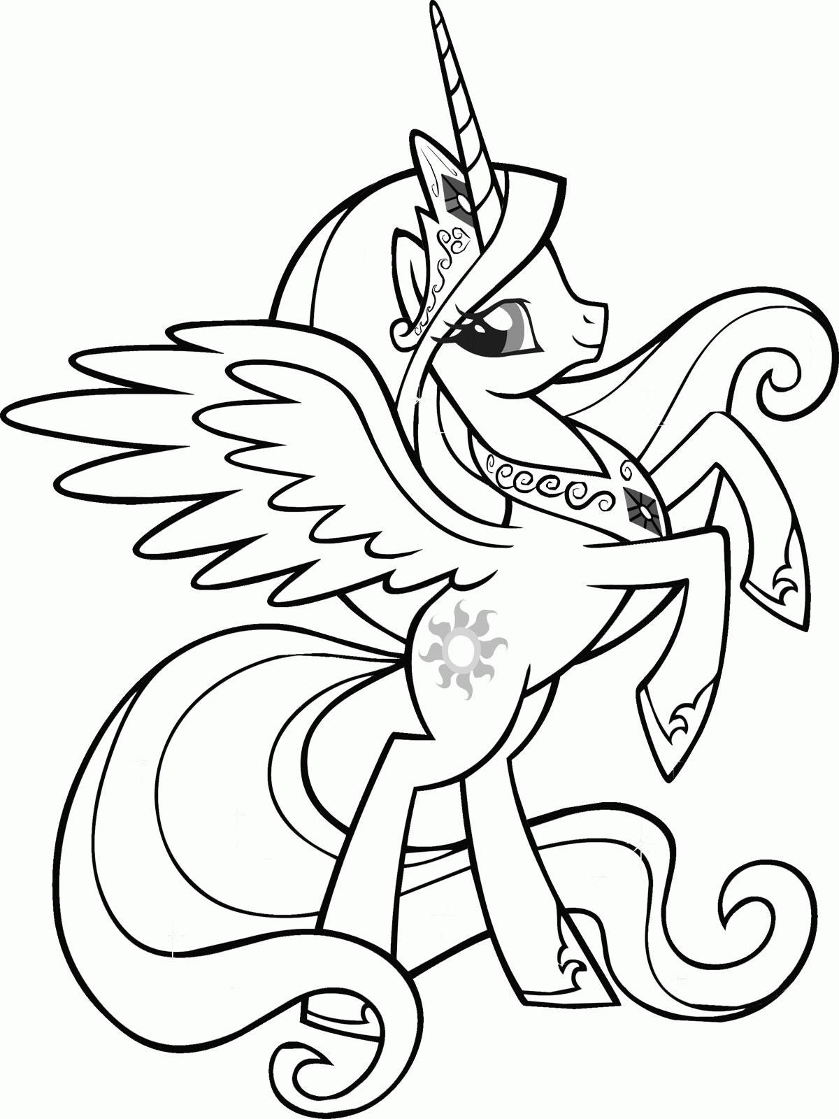 My Little Pony Coloring Pages Princess Celestia   Coloring Home
