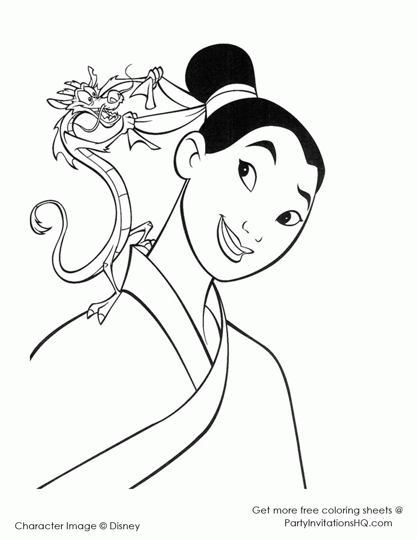 8 Pics of Disney Mulan And Mushu Coloring Page - Mulan Mushu ...