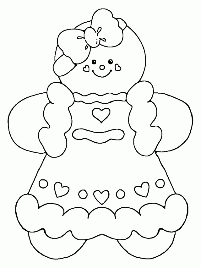 Gingerbread Girl Coloring Page - Coloring Pages for Kids and for ...