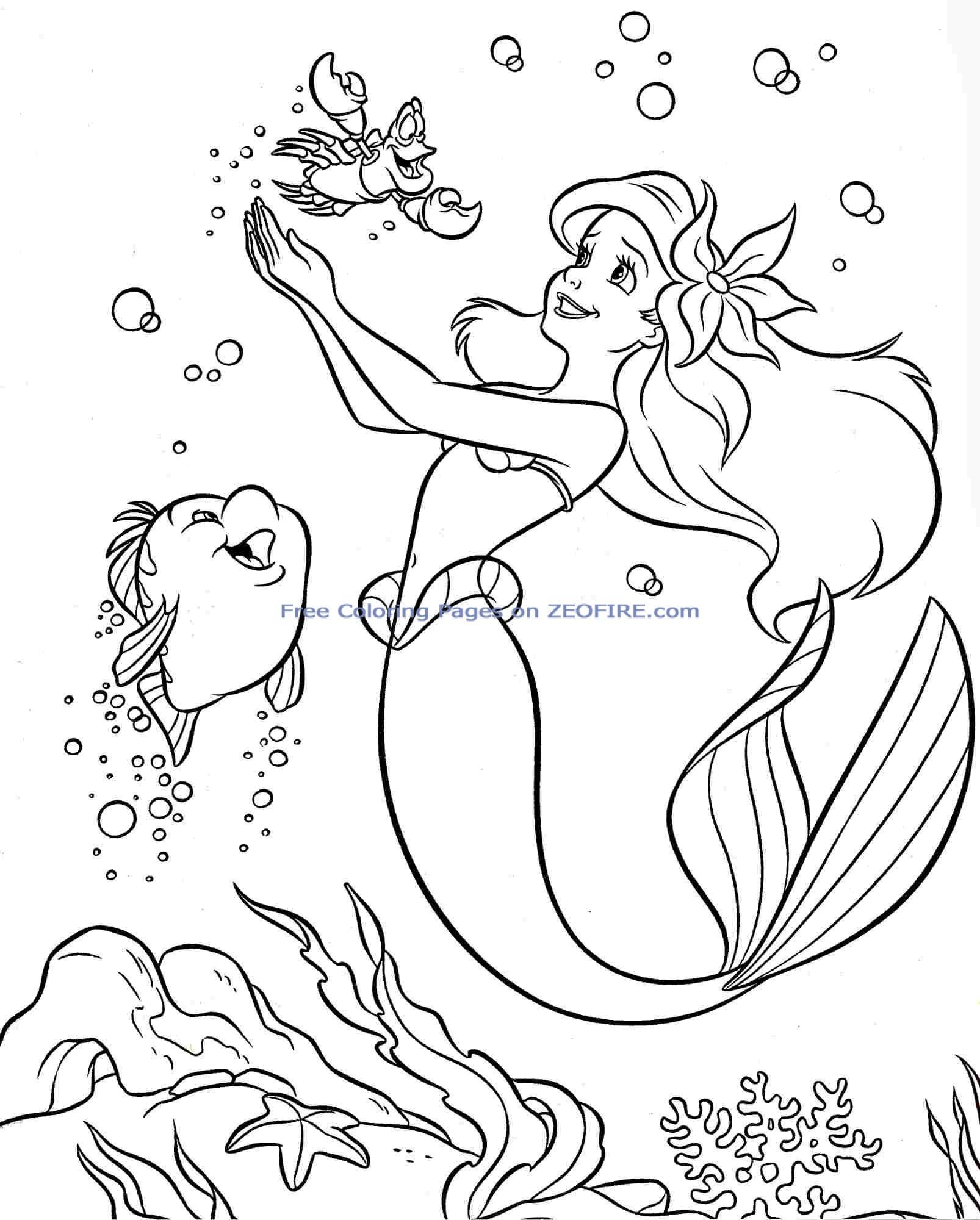 Little Mermaid Coloring Pages Disney - Coloring Page