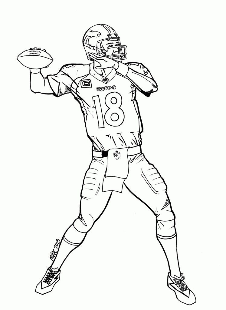 Peyton Manning - Coloring Pages for Kids and for Adults