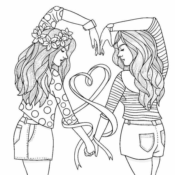 Two Bff Coloring Pages Coloring Pages