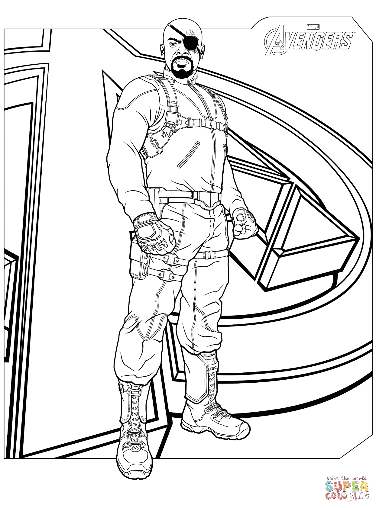 Avengers Nick Fury coloring page | Free Printable Coloring Pages
