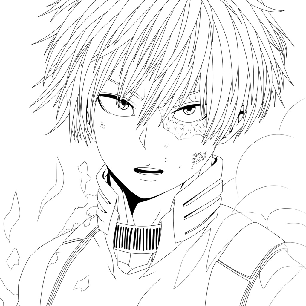 Anime Coloring Pages Todoroki - Coloring And Drawing - Coloring Home