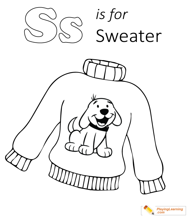 Warm Clothes Sweater Coloring 04 | Free Warm Clothes Sweater Coloring
