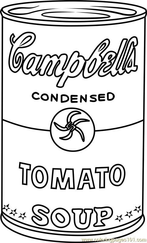 Campbell's Soup by Andy Warhol Coloring Page for Kids - Free Andy Warhol  Printable Coloring Pages Online for Kids - ColoringPages101.com | Coloring  Pages for Kids