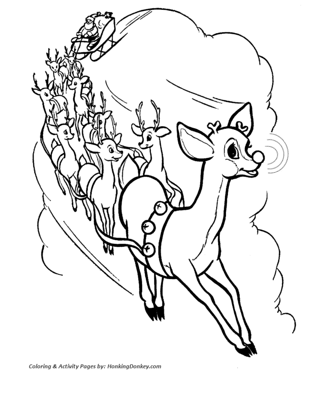 Rudolph the Red Nose Reindeer Coloring Page - Rudolph Guides 