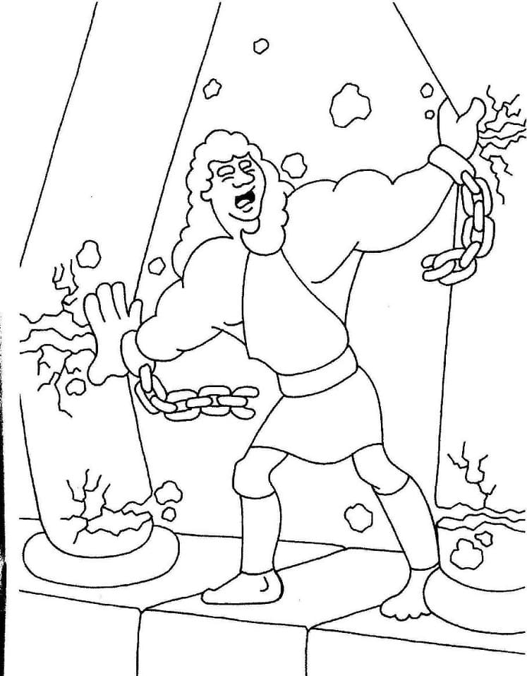 Sampson Strength Coloring Page - Free Printable Coloring Pages for Kids