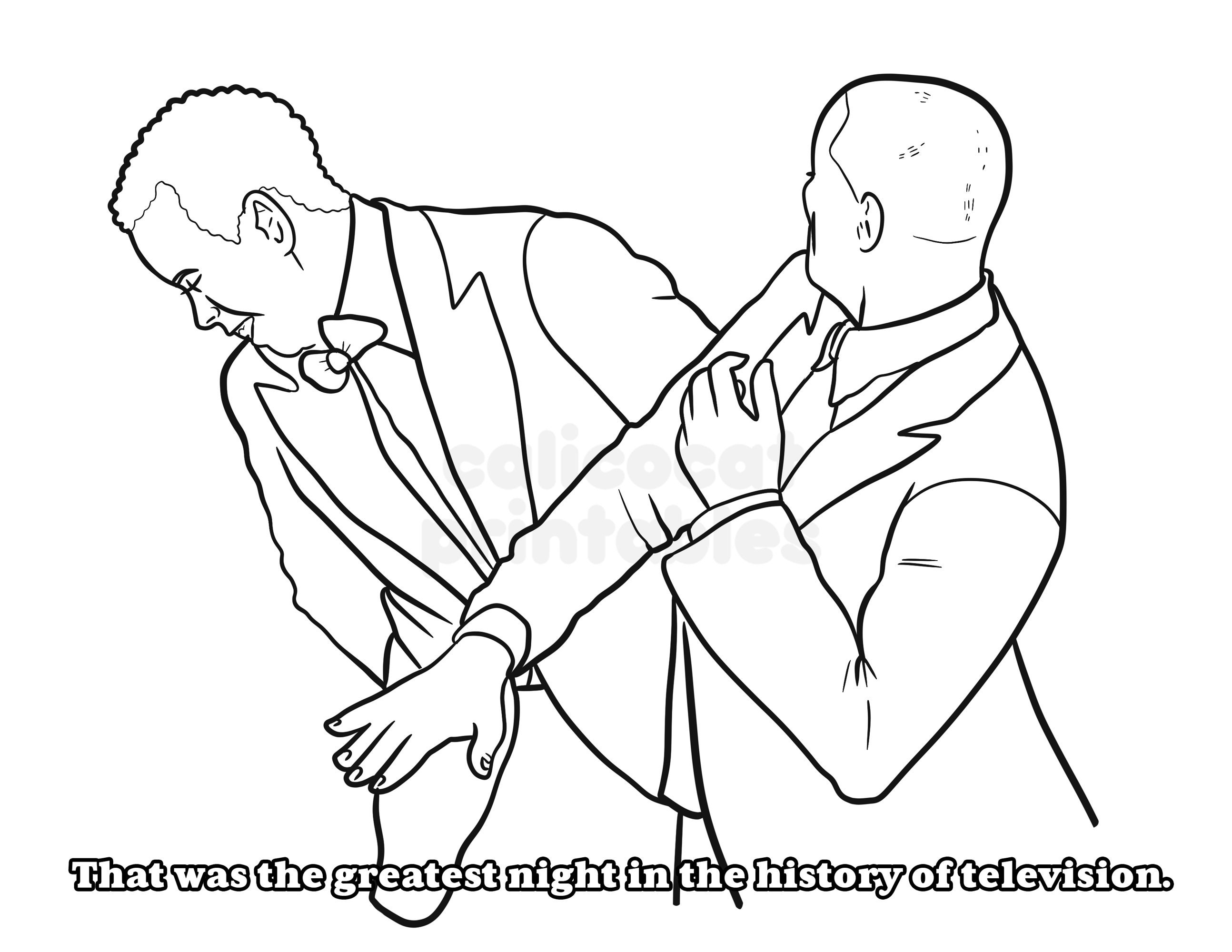Will Smiths Punching Chris Rock Oscars 2022 Coloring Book - Etsy