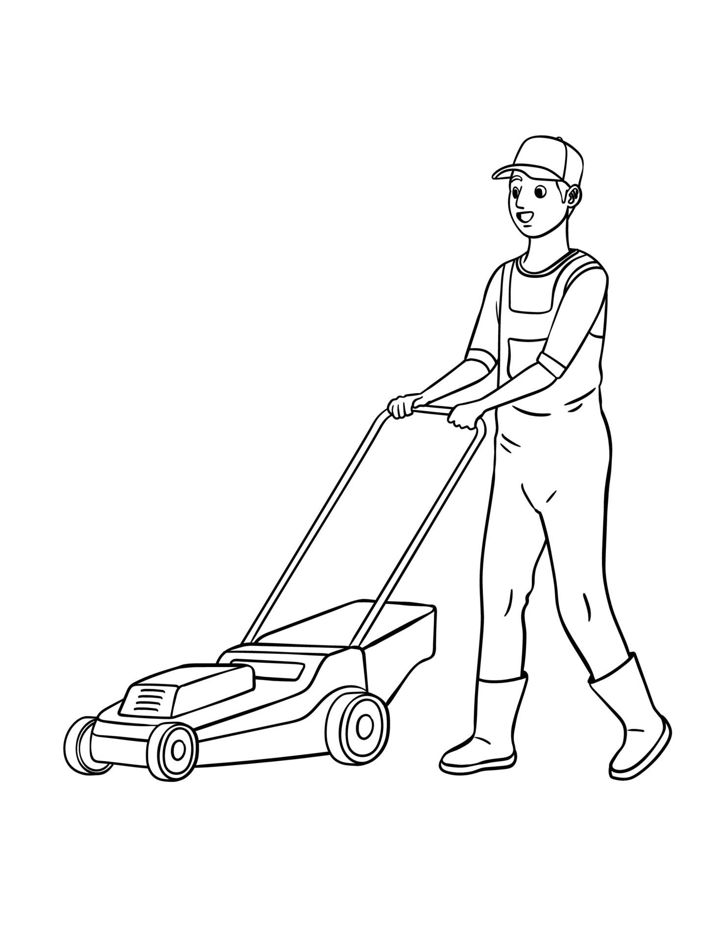 Lawn Mower Isolated Coloring Page for Kids 12697840 Vector Art at Vecteezy