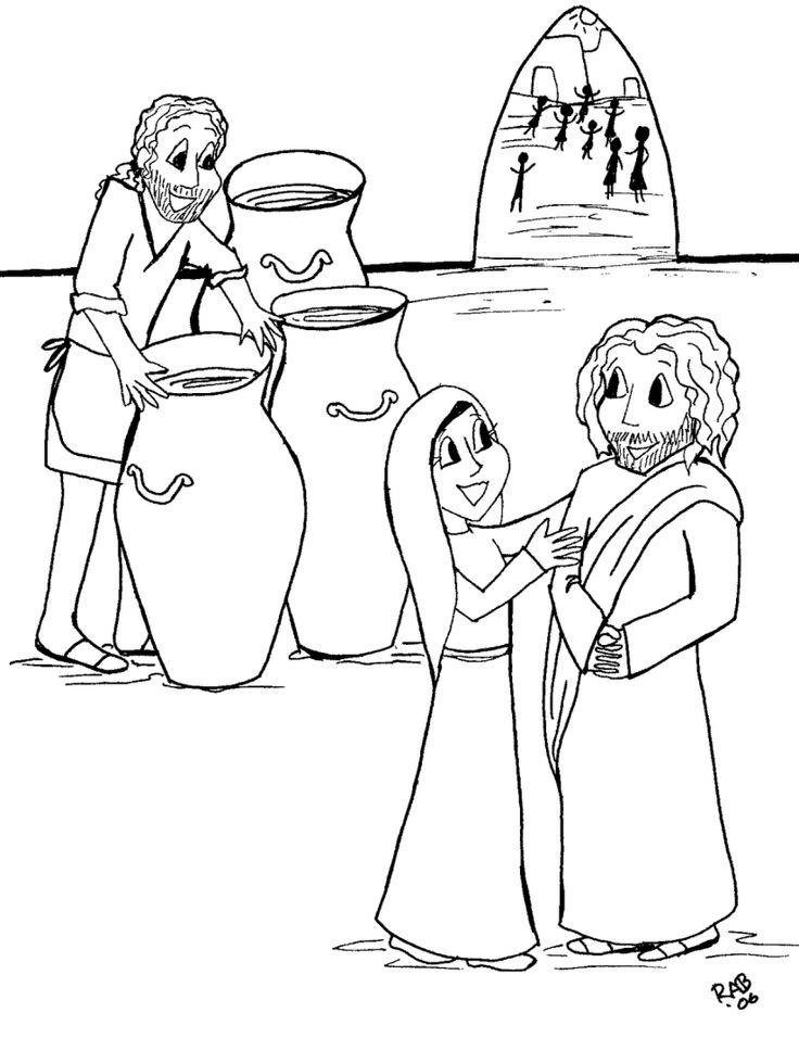 Jesus Turns Water Into Wine Coloring Pages Coloring Home