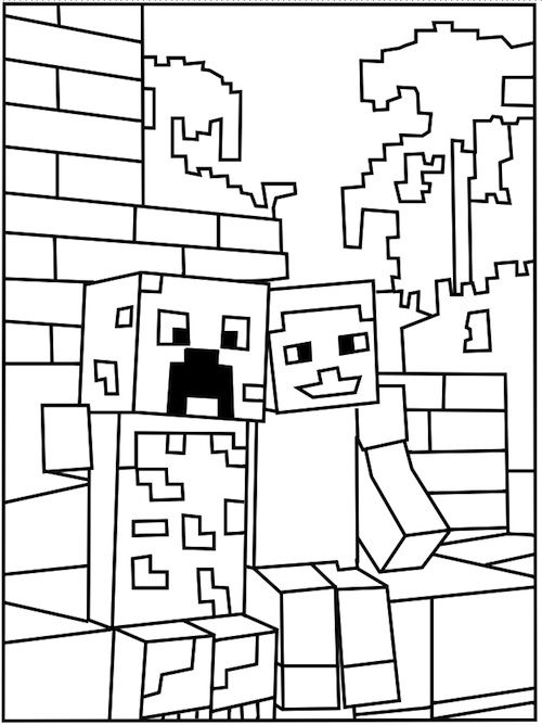Printable Minecraft Creeper coloring page | Minecraft ...