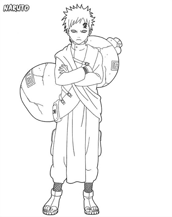 Desert Gaara Coloring Page - Free Printable Coloring Pages for Kids