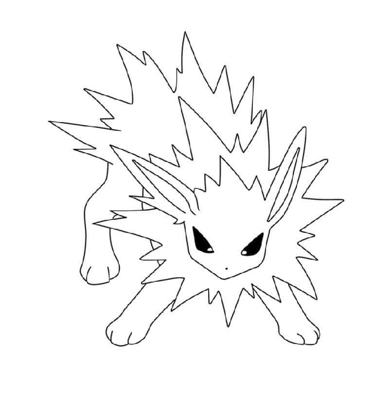 Jolteon Coloring Pages Free Downloadable | K5 Worksheets