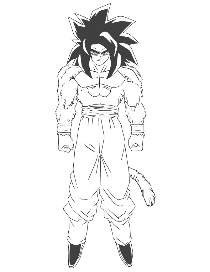 Dragon Ball Z Super Saiyan 4 - Coloring Pages for Kids and for Adults