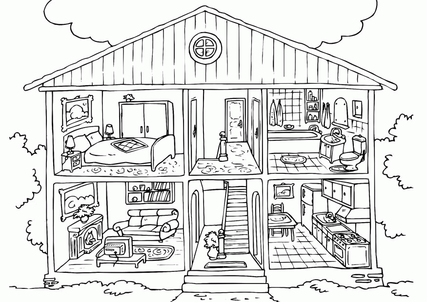 Full House Coloring Pages To Print 1
