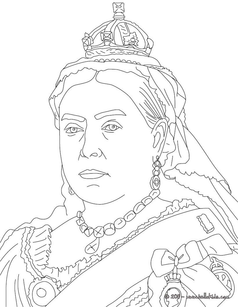 BRITISH KINGS AND PRINCES colouring pages - QUEEN VICTORIA