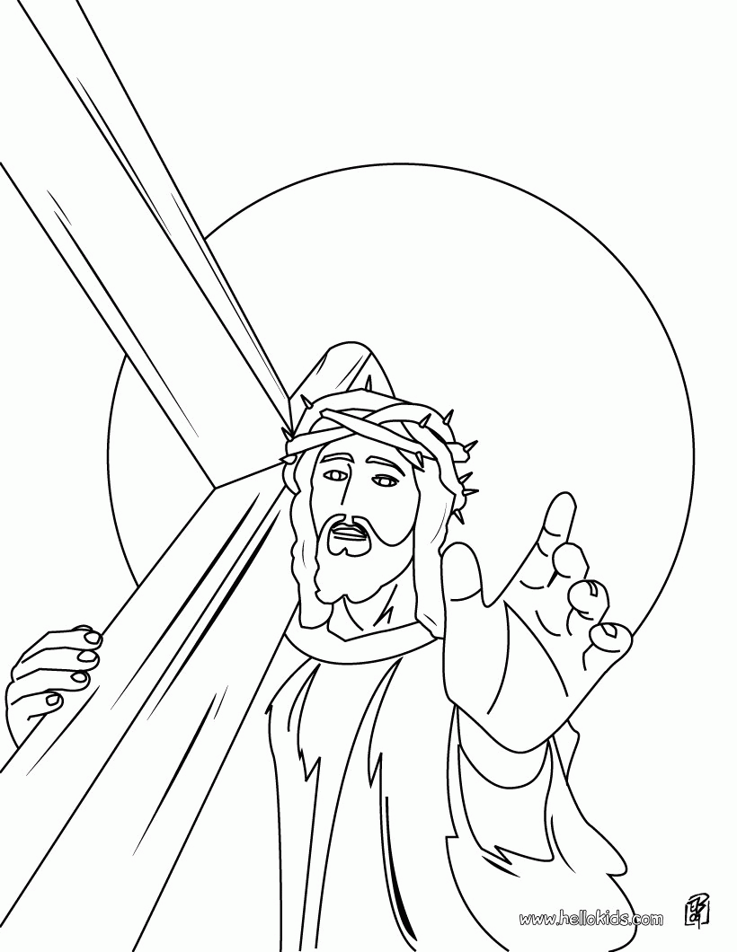 Jesus christ's crown of thorns coloring pages - Hellokids.com