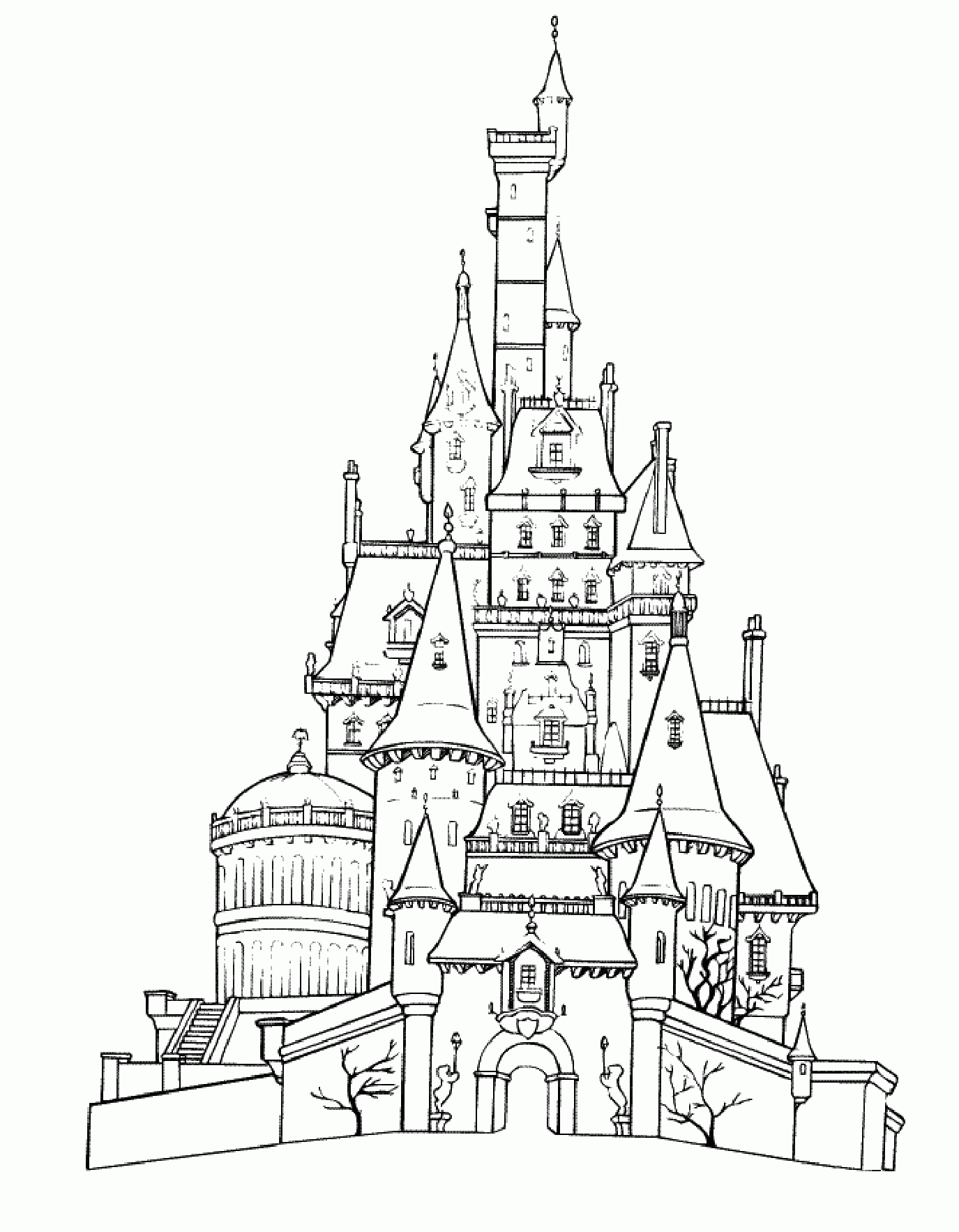 Disney Castle Coloring Pages - Coloring