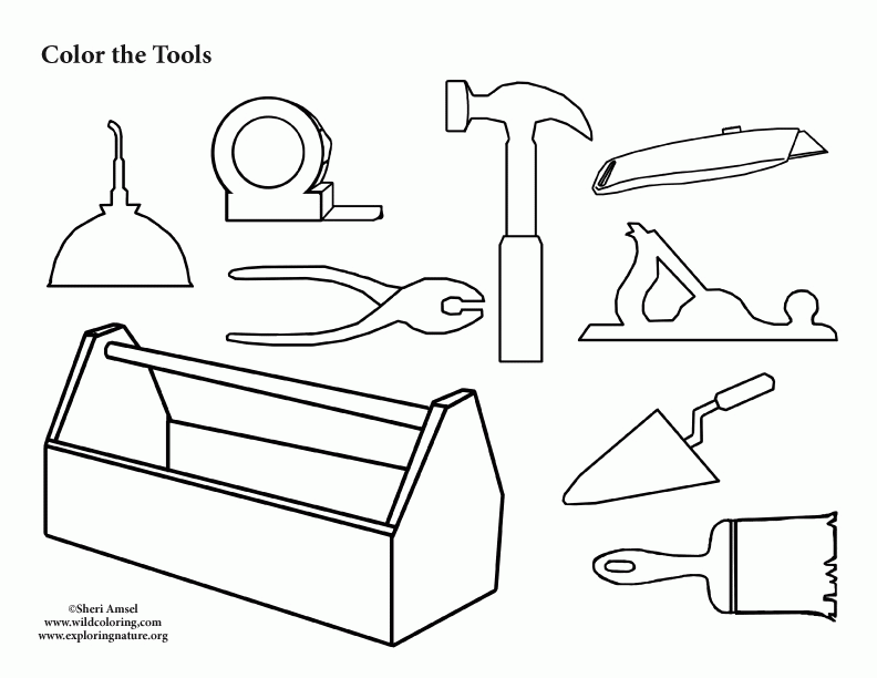 Tool Collection Coloring Page - Coloring Home