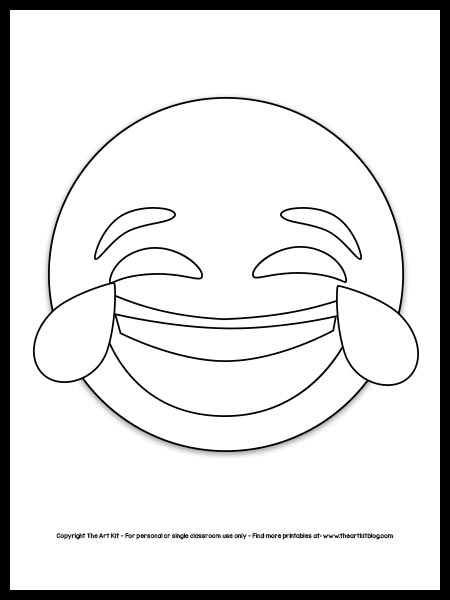 Emoji Coloring Page - LOL Laughing Face {FREE Printable!} - The Art Kit