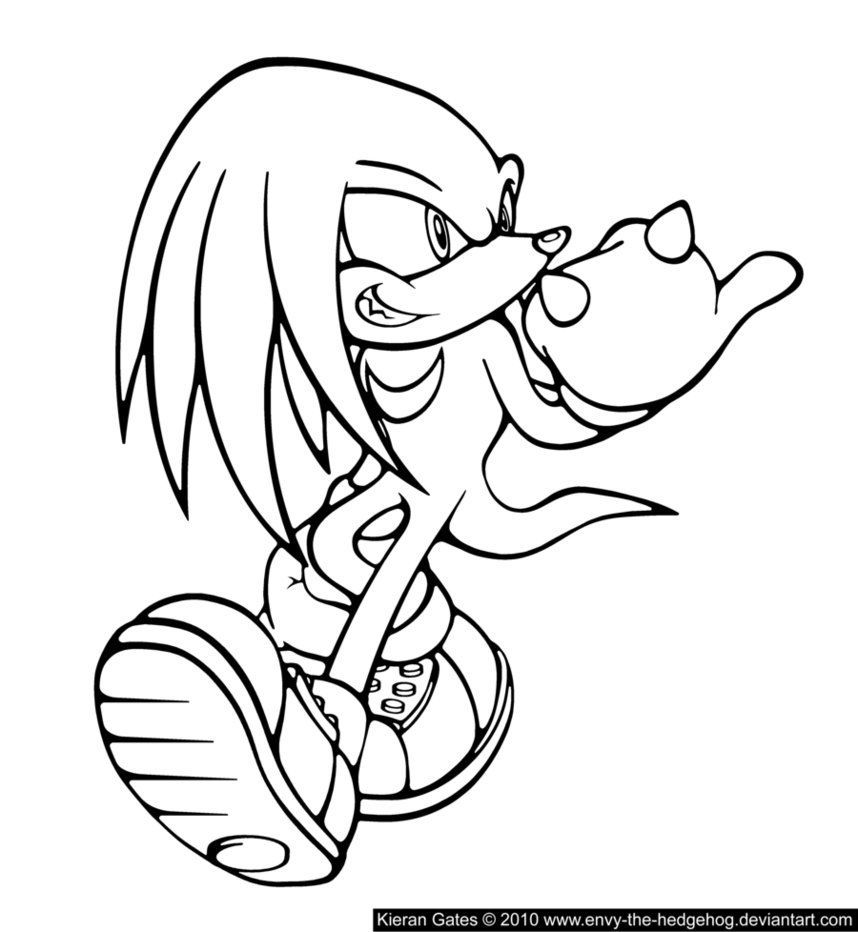 Download or print this amazing coloring page: 10 Pics of Sonic Knuckles  Coloring Pages - Knuckles Coloring P… | Coloring pages, Hedgehog colors,  Easy coloring pages