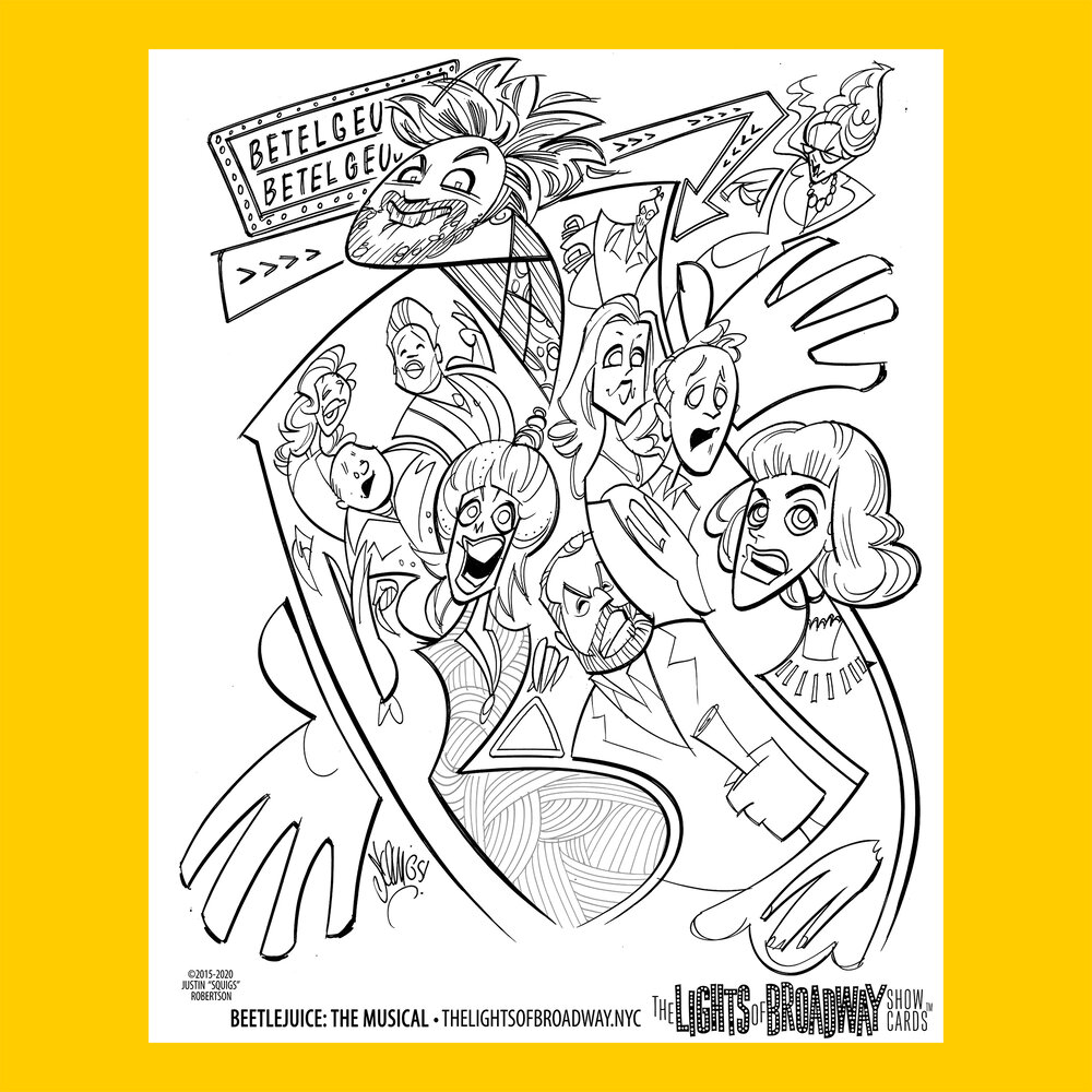 Coloring Page: Beetlejuice — The Lights of Broadway Show Cards™