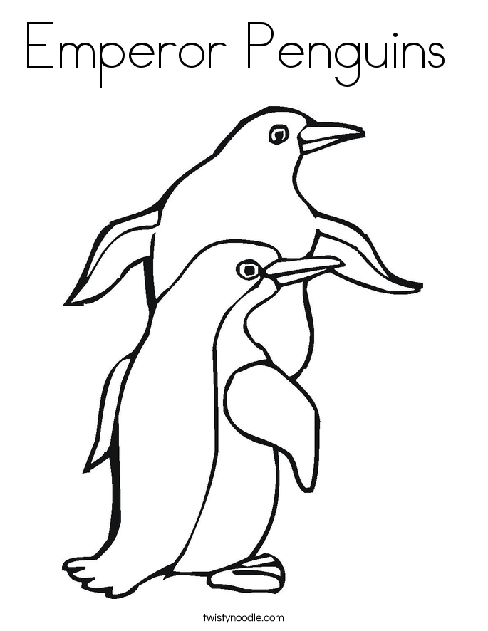 Emperor Penguins Coloring Page - Twisty Noodle