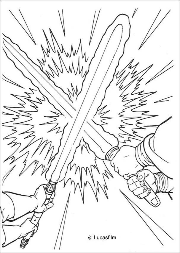 STAR WARS coloring pages - Laser sword duel
