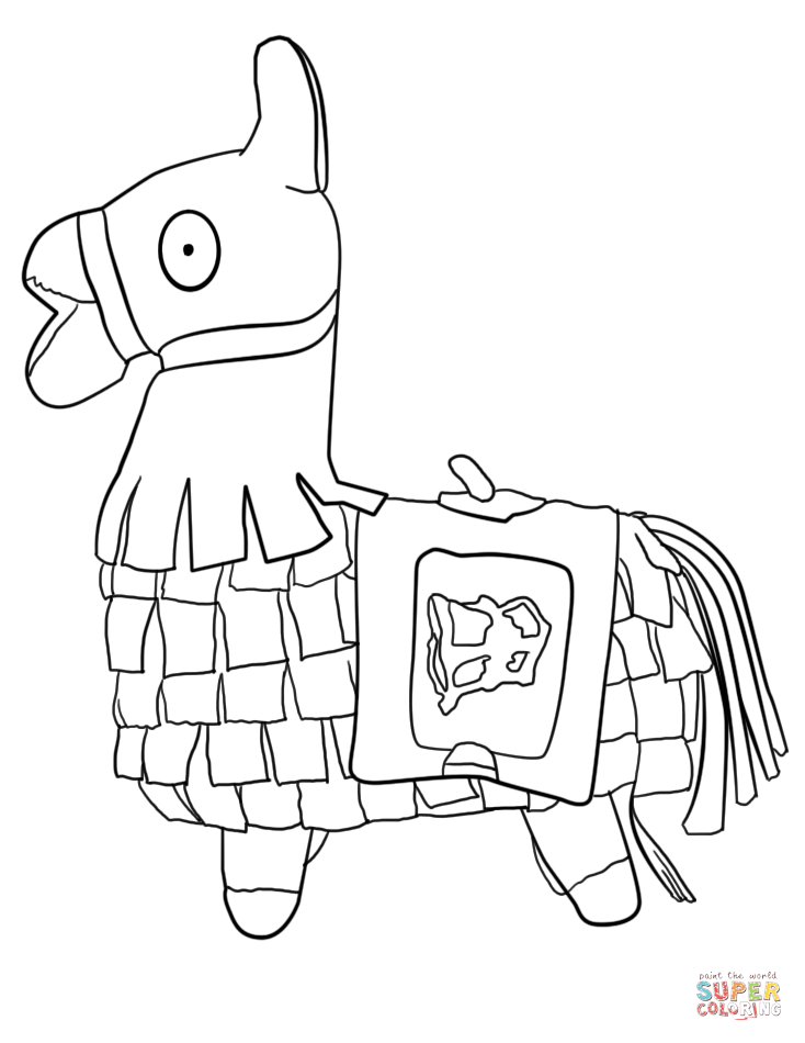Fortnite Llama coloring page | Free Printable Coloring Pages