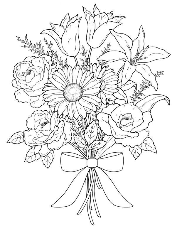 Color.. | Valentines day coloring page, Flower coloring pages ...