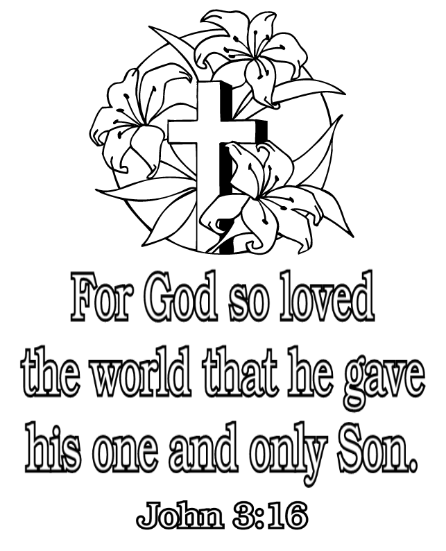 Cross coloring page, christian coloring picturing - Clip Art Library