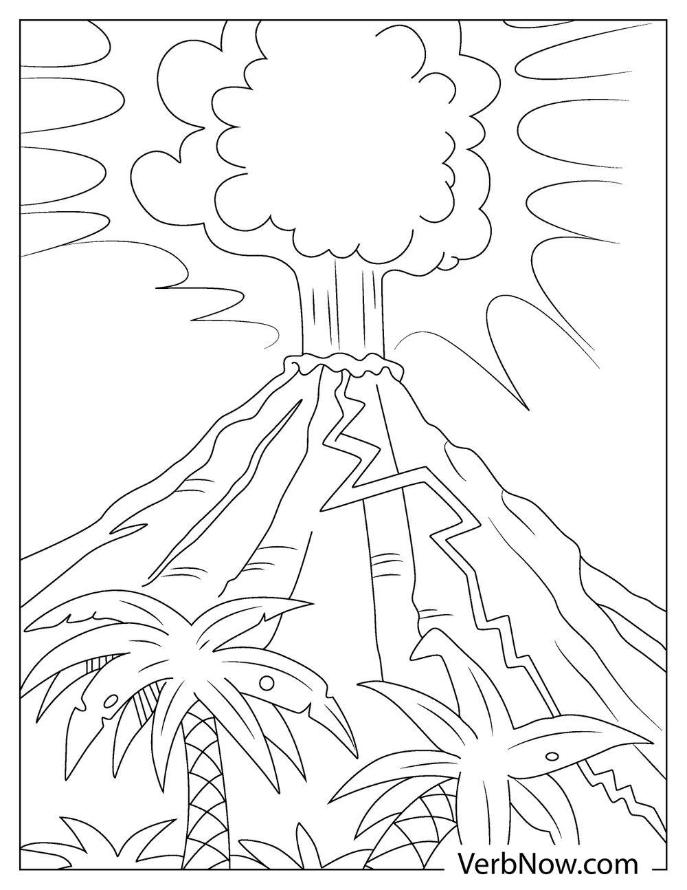 Free VOLCANO Coloring Pages & Book for Download (Printable PDF) - VerbNow